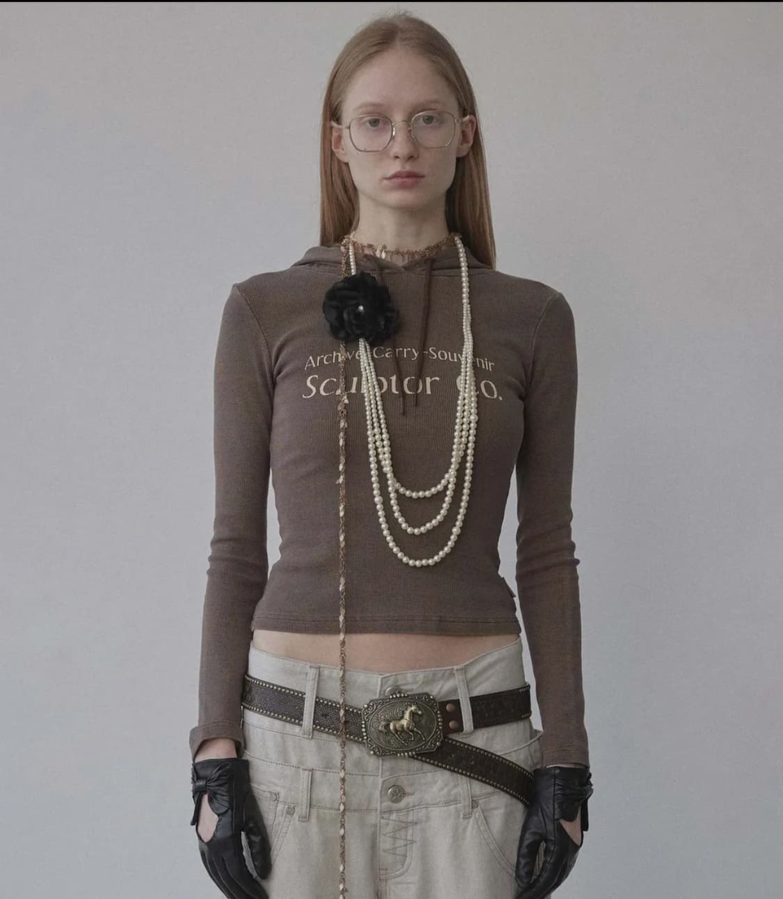 스컬프터 브라운 후드티 S 상품이미지1