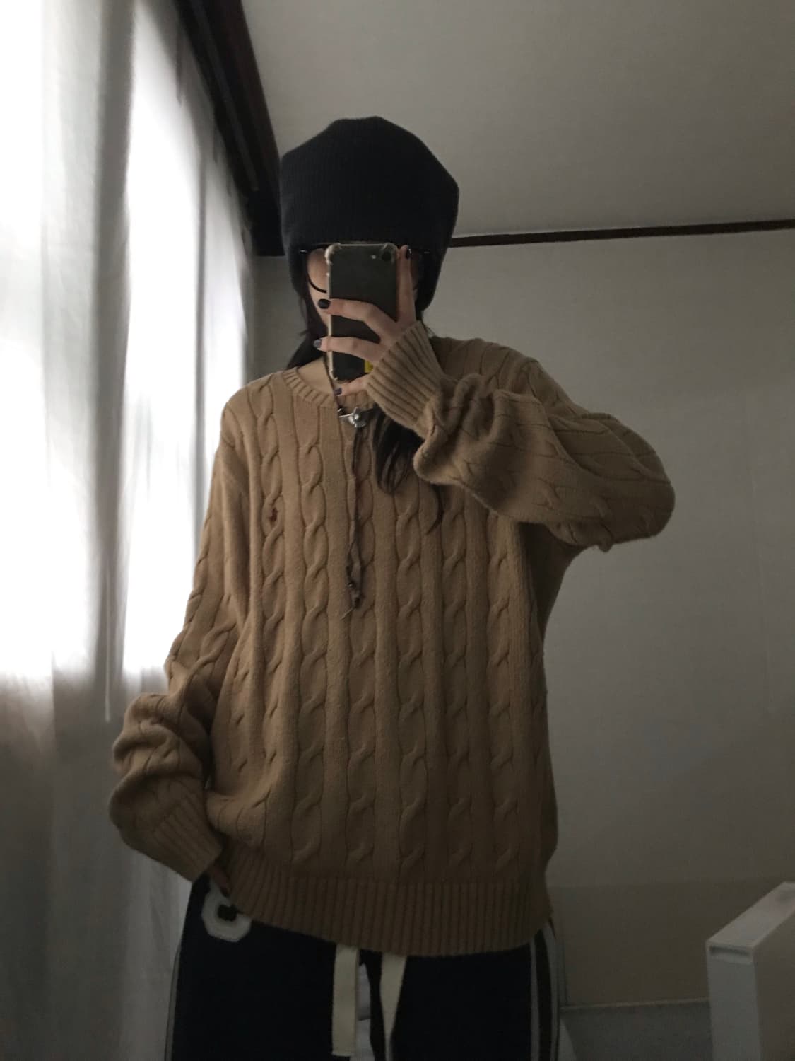 폴로 베이지브라운 케이블 니트 상품이미지7