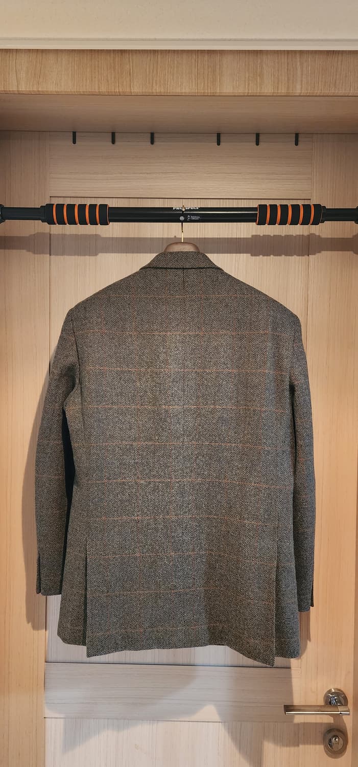 올리브그린 체크 헤링본 모직자켓 L~슬림XL 상품이미지2