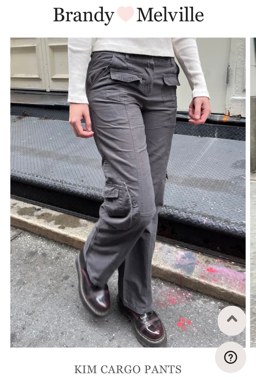 Brandy Melville kim cargo pants grey 상품이미지1