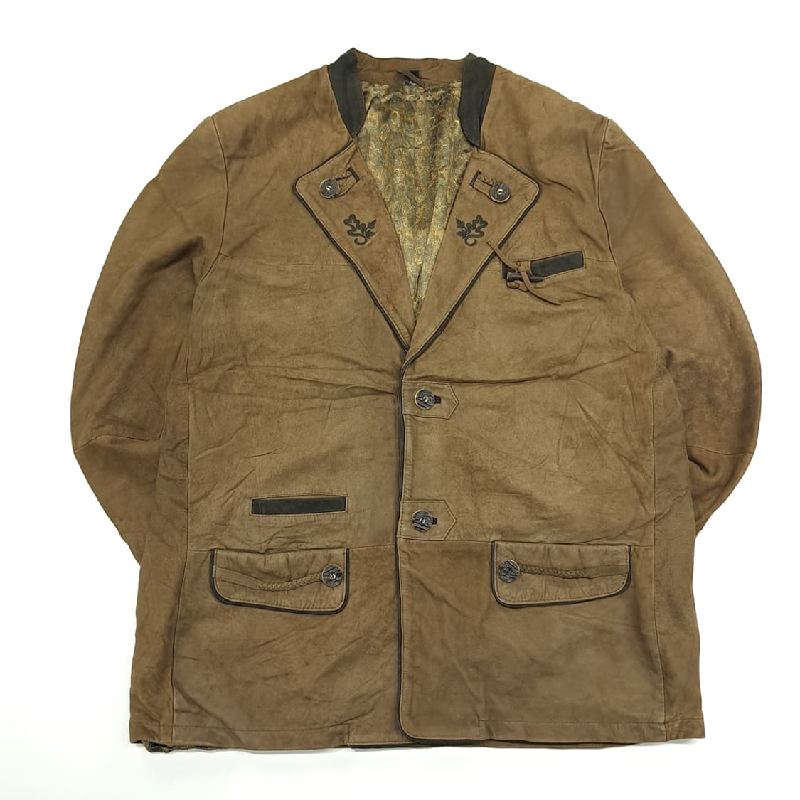 CN901 L 독일 트라흐텐 바바리안 알펜 자수 스웨이드 자켓 상품이미지1