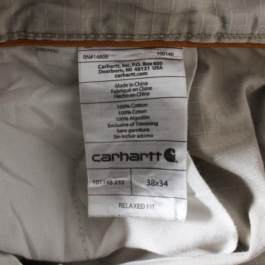 Carhartt 칼하트 101148 라이트그레이 릴렉스드핏 카고 팬츠 상품이미지5