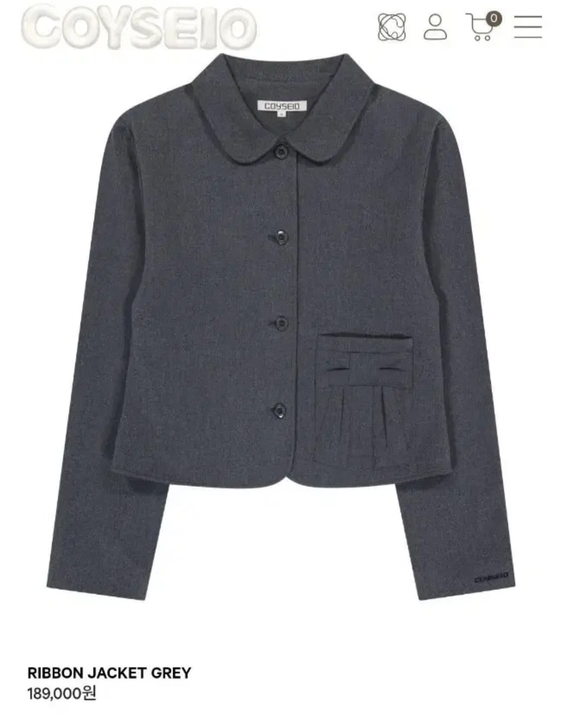 코이세이오 리본 자켓 그레이 1 상품이미지1