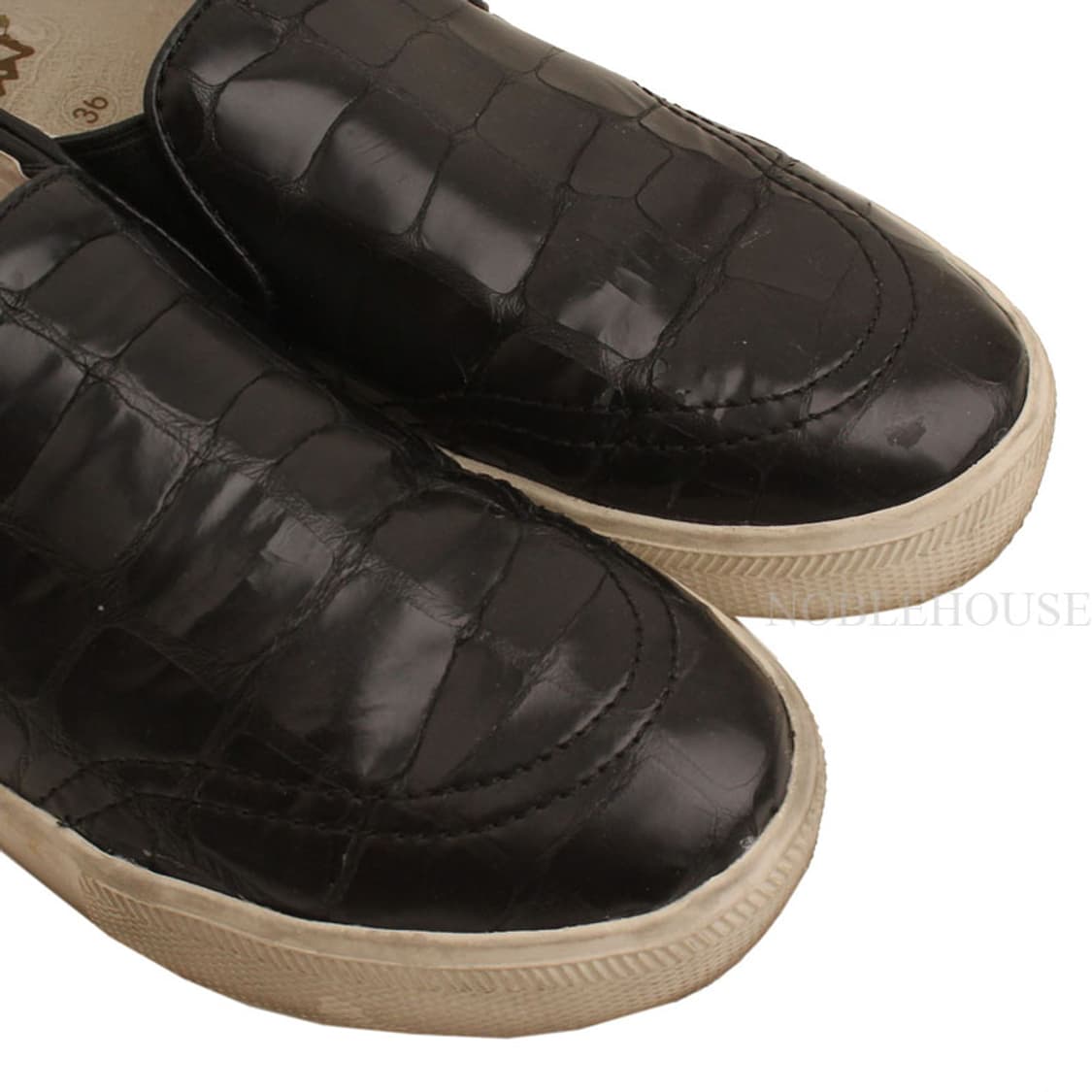 아쉬 블랙 와니패턴 레더 슬립온 36 상품이미지5