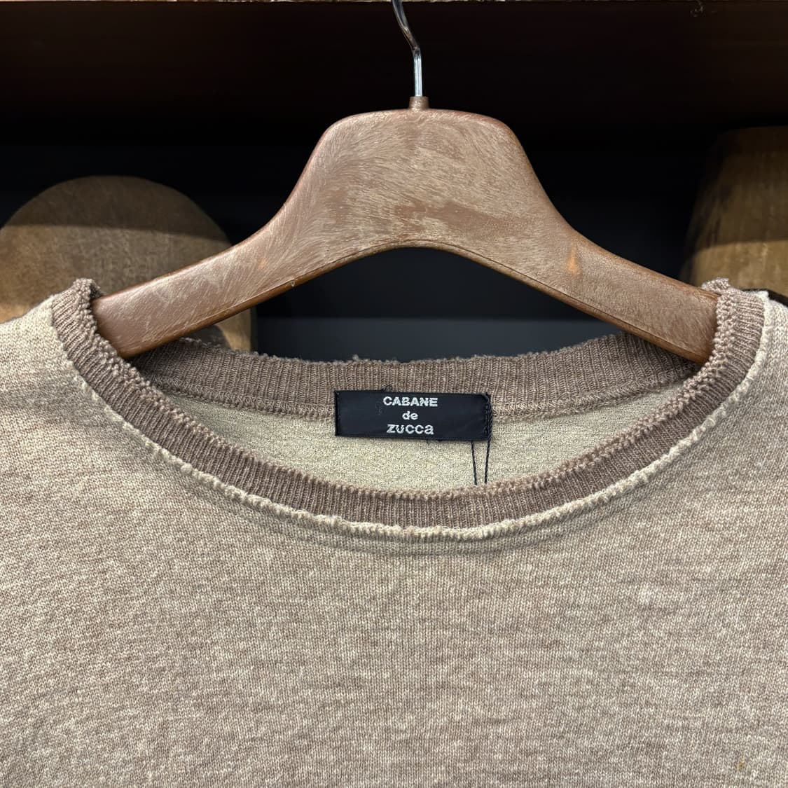 00s 주카 톤온톤 레이어드 컷오프 롱슬리브 울 니트 스웨터 N560 상품이미지7