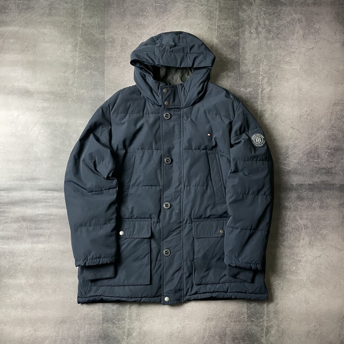 TOMMY HILFIGER 토미힐피거 후드 네이비 다운자켓 A00312 상품이미지1