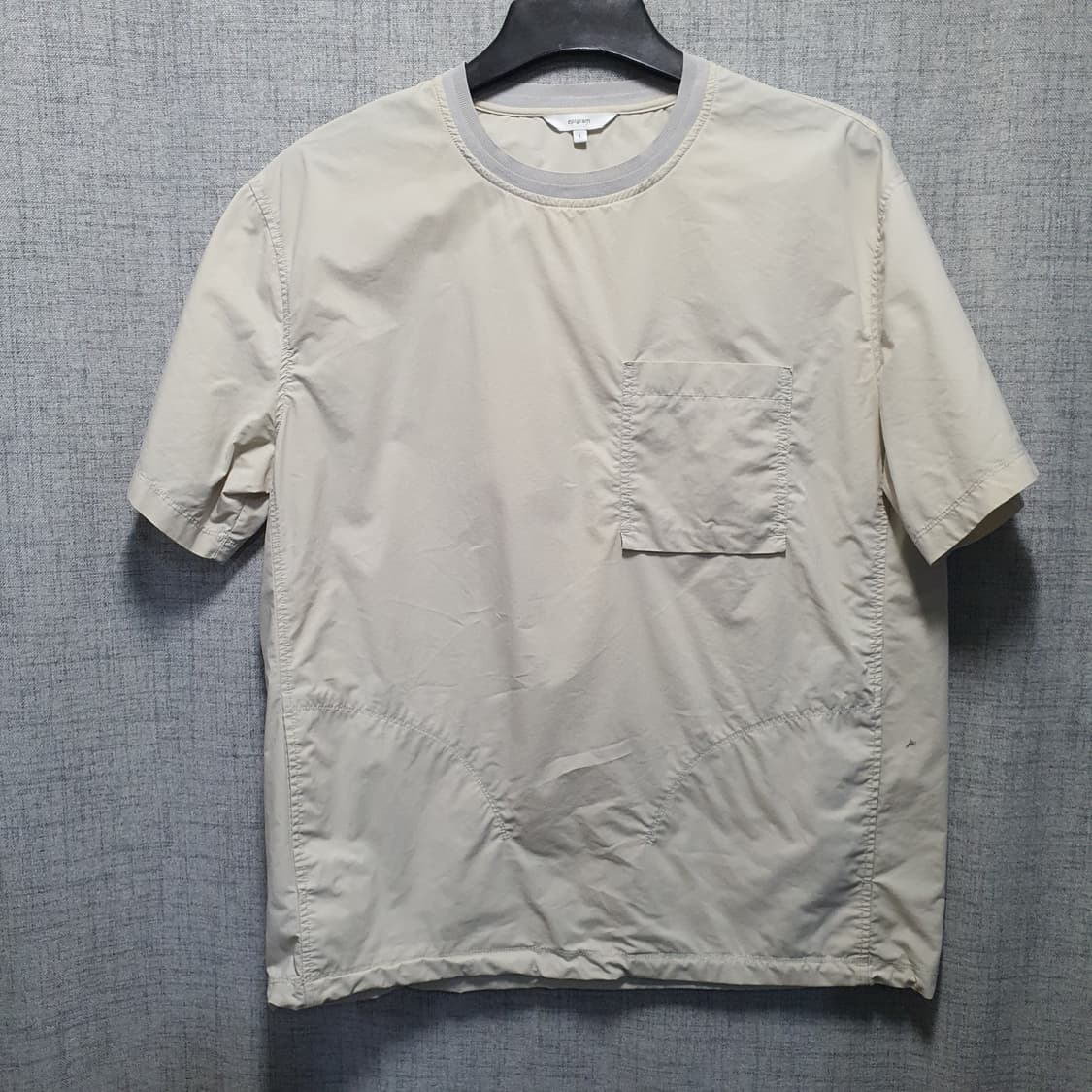 epigram 에피그램 우븐 포켓  반팔 티셔츠 아이보리  상품이미지1