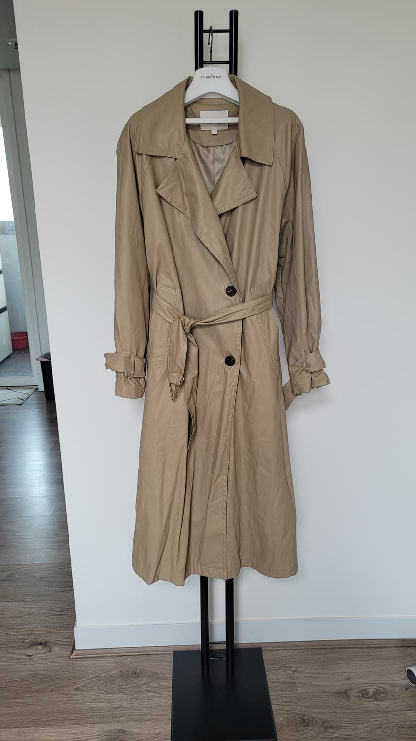 플라스틱아일랜드  레더형  트랜치자켓-S사이즈 상품이미지2