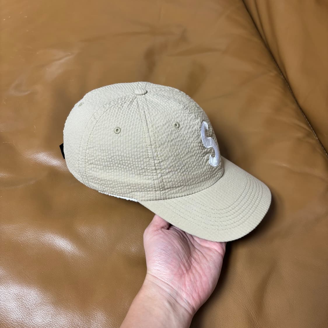 슈프림 S로고 6패널 볼캡 모자 시어서커 탄 상품이미지3