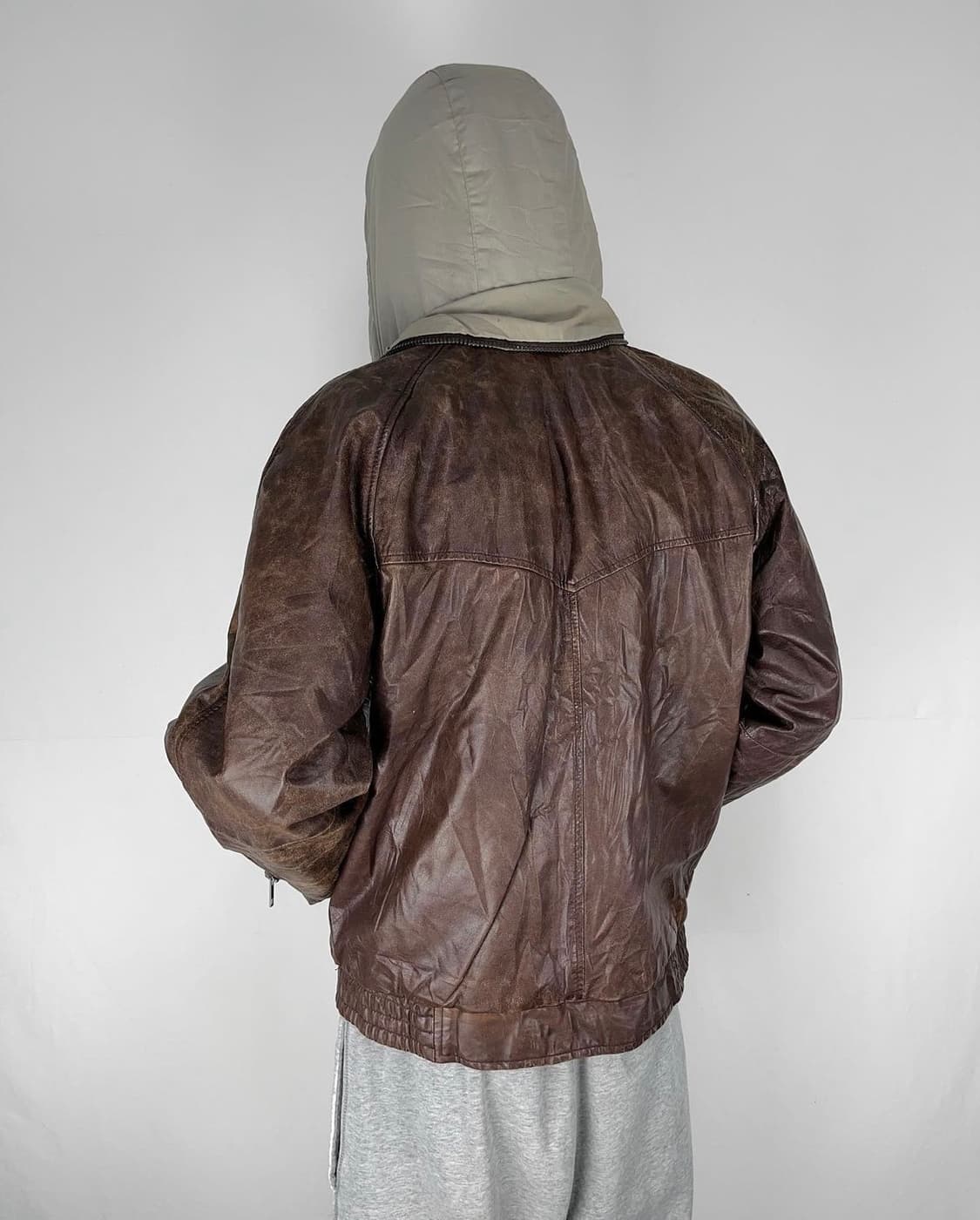 리버시블 후드 가죽자켓 상품이미지7