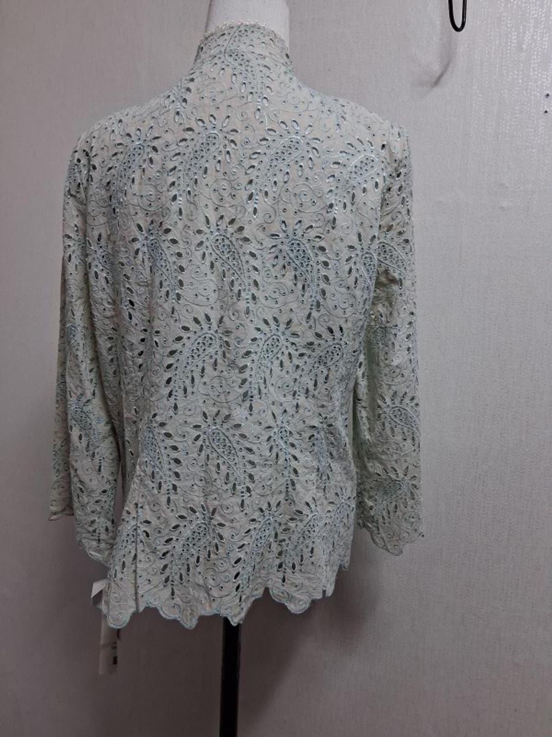 일본빈티지 Tronco Palla 아사면 레이스블라우스 가디건 미착새옷  상품이미지3