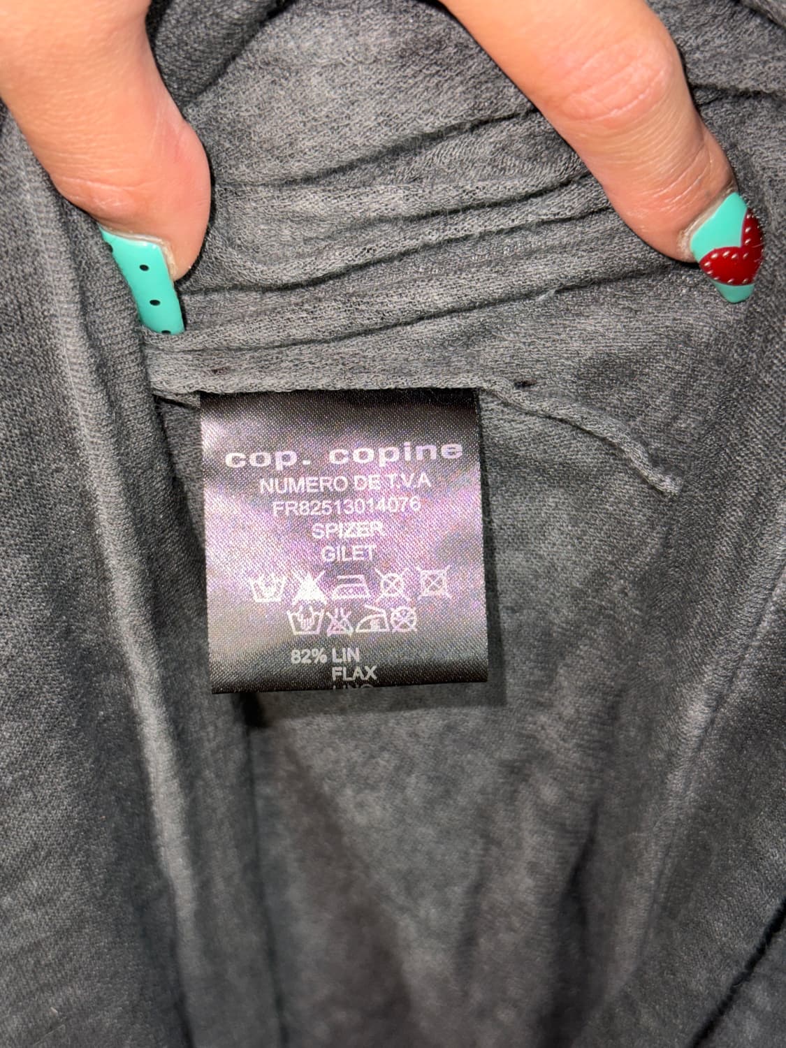 Cop Copine charcoal ruffle draped 가디건 상품이미지10