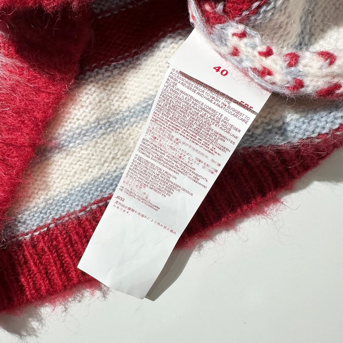 마르니 모헤어 스트라이프 라운드넥 크롭 니트 가디건 상품이미지7