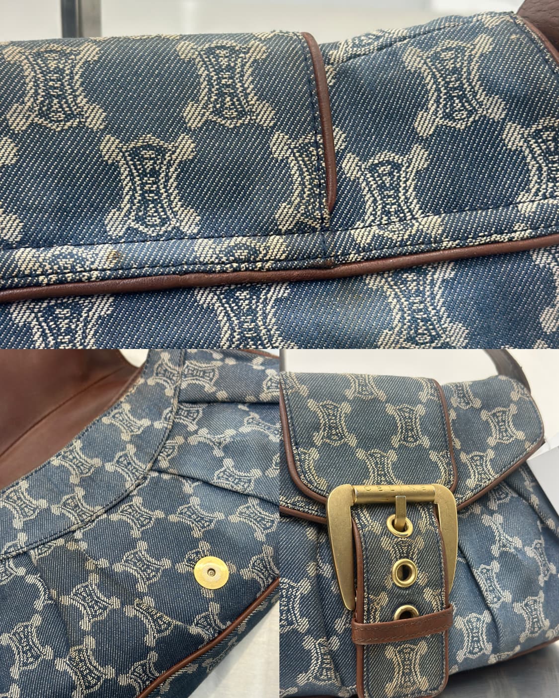 셀린느 빈티지 데님 마카담 버클 숄더백  상품이미지9