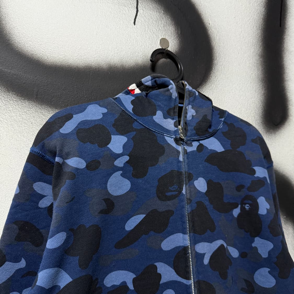 베이프 블루 카모 청계 샤크 풀 집업 후디 상품이미지3