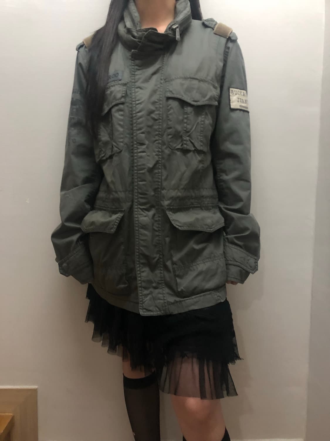 빈티지 버커루 카키 펑크 자켓 상품이미지2