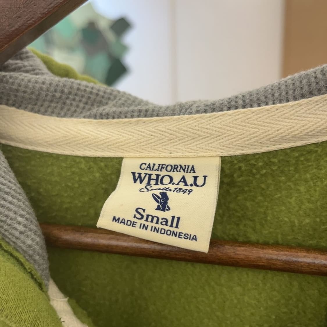 후아유 빈티지 Y2K 말차라떼 약기모 후드집업 S C09412 상품이미지5