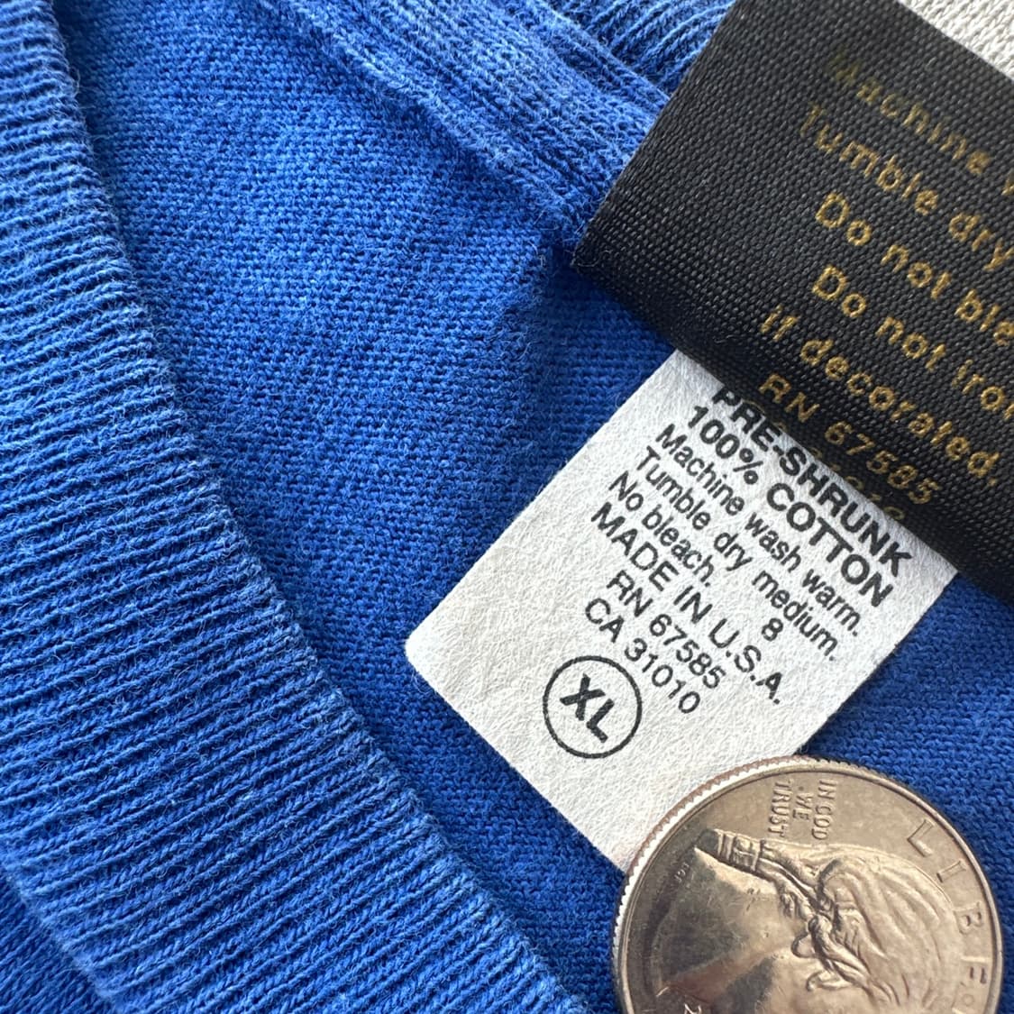 90년대 빈티지 체인지스 슈퍼맨 로고 티셔츠 XL, 블루, 싱글스티치 상품이미지4