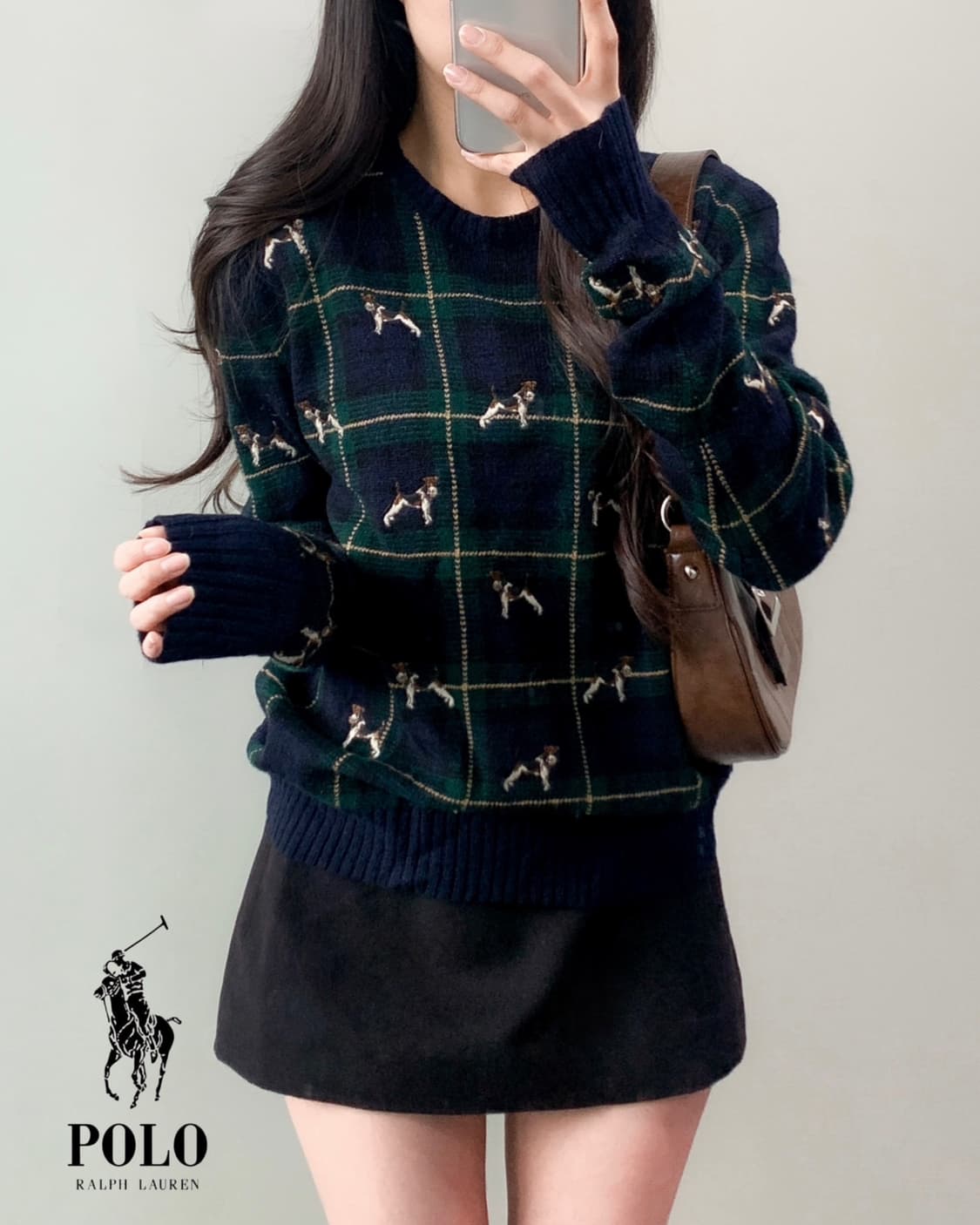 90s 폴로 헌팅독 플레이드 니트  상품이미지1