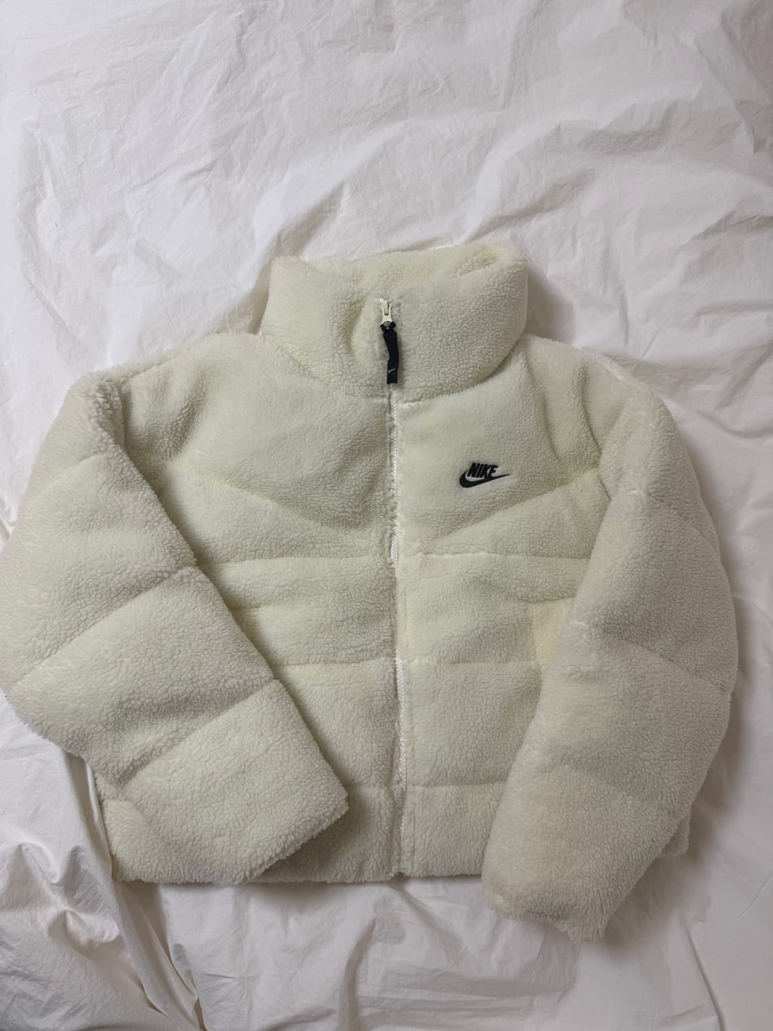 나이키 써마핏 셰르파 뽀글이 숏패딩 화이트 상품이미지1