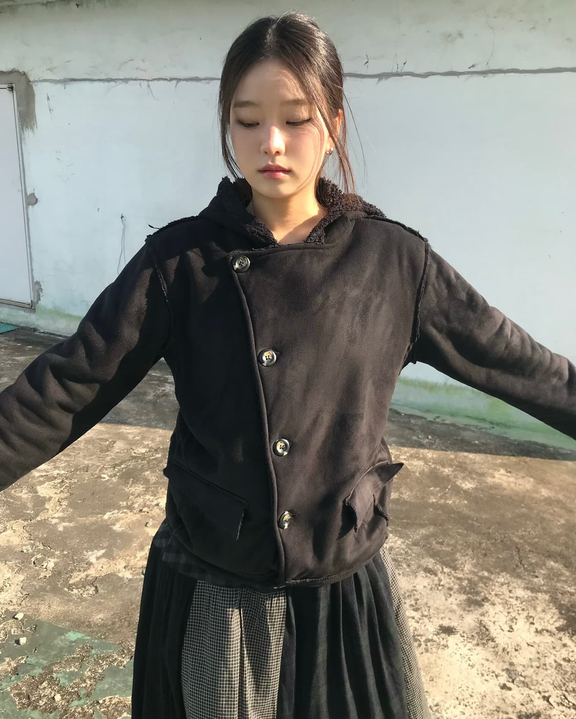 JUNGLE STORM 언발 버튼 후드 자켓 상품이미지3