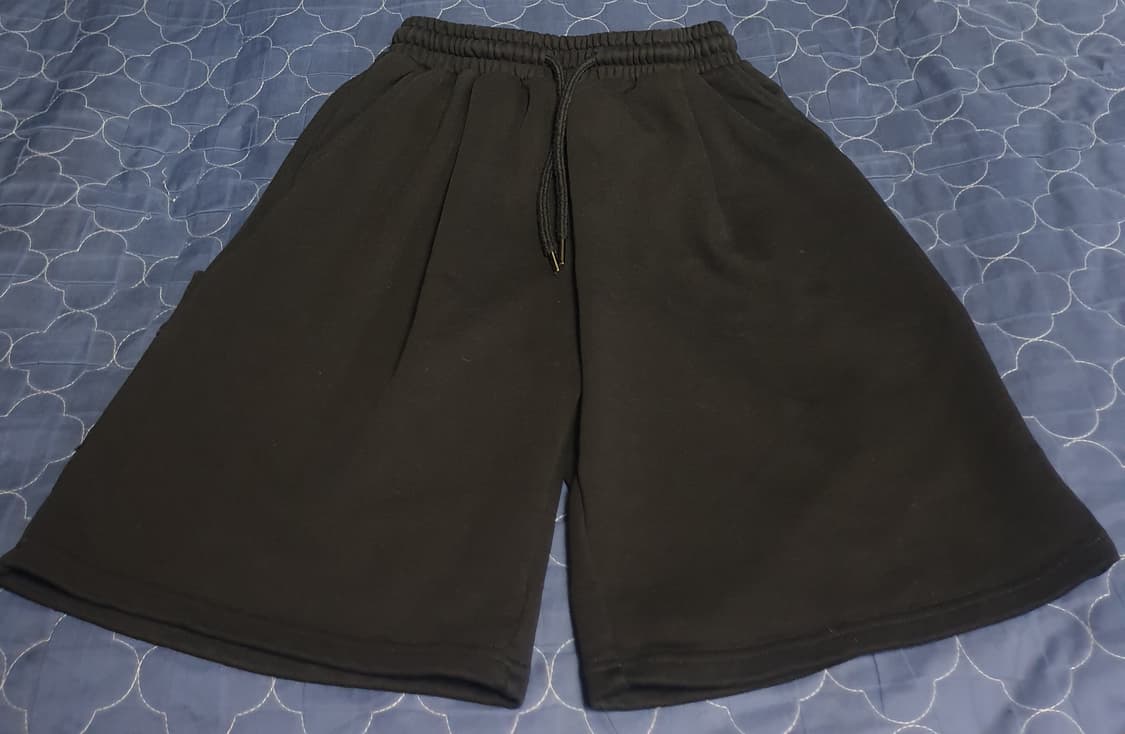 고스트리퍼블릭 핀턱 카펜터 버뮤다 스웨트 하프팬츠 블랙 (M) 상품이미지2