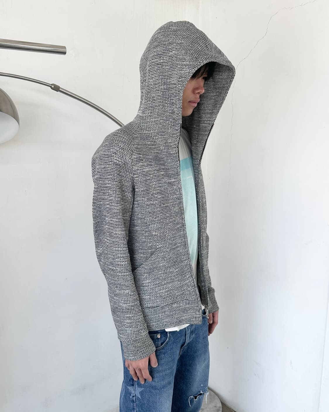 어태치먼트 와플 니트 후드 집업 상품이미지1