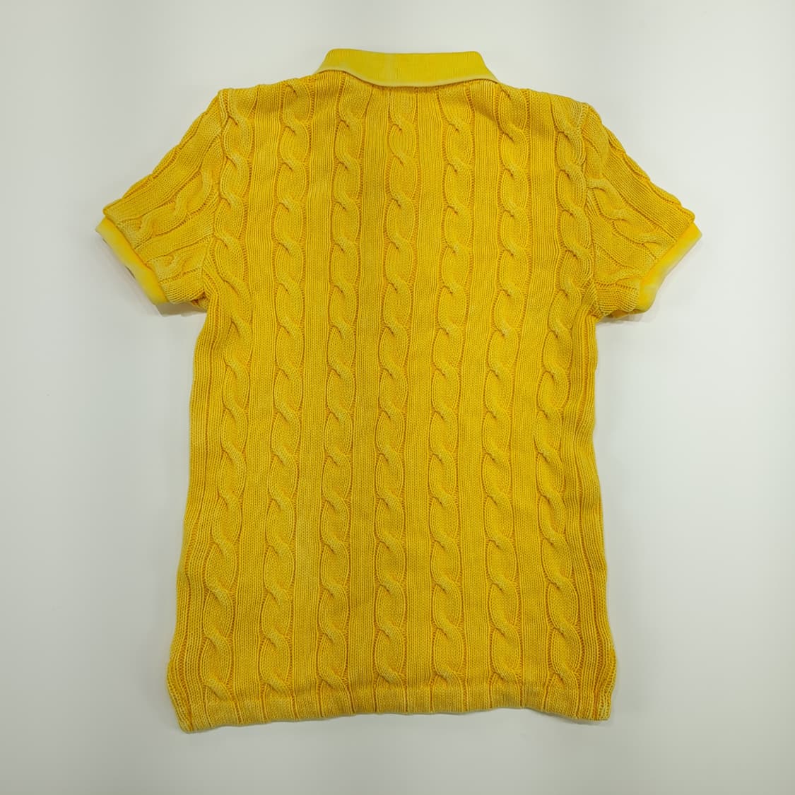 CN741W S 폴로 랄프로렌 QR 워시드옐로우 케이블 반팔 니트 스웨터 상품이미지8