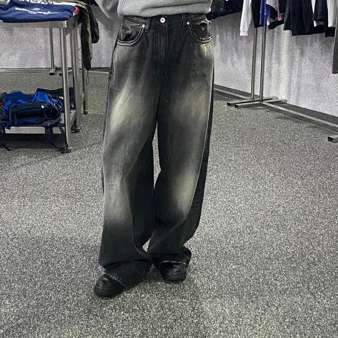 OOTJ 워싱 와이드 팬츠 B2154 상품이미지1