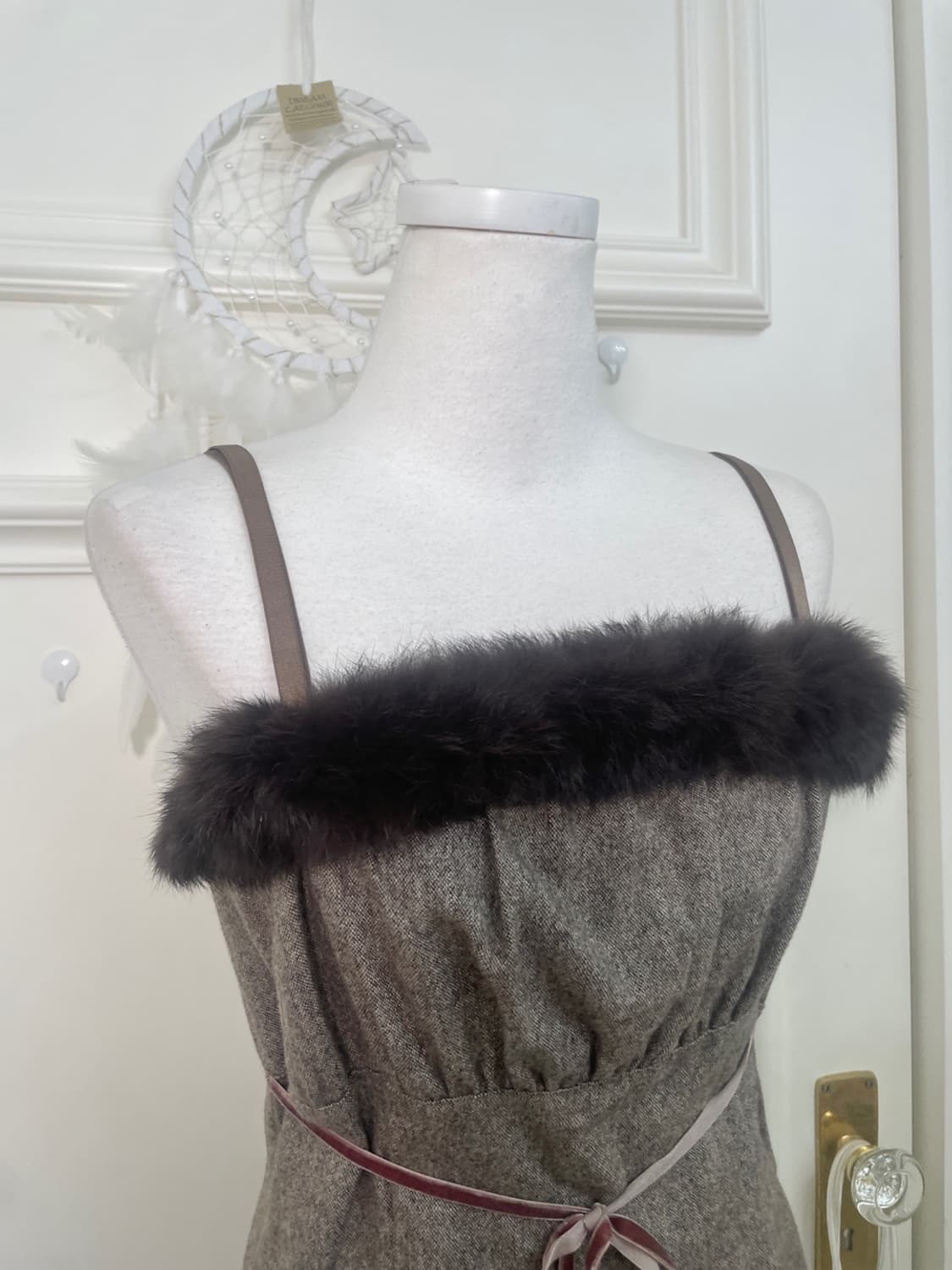 brown bust fur shirring ruffle opc 상품이미지6