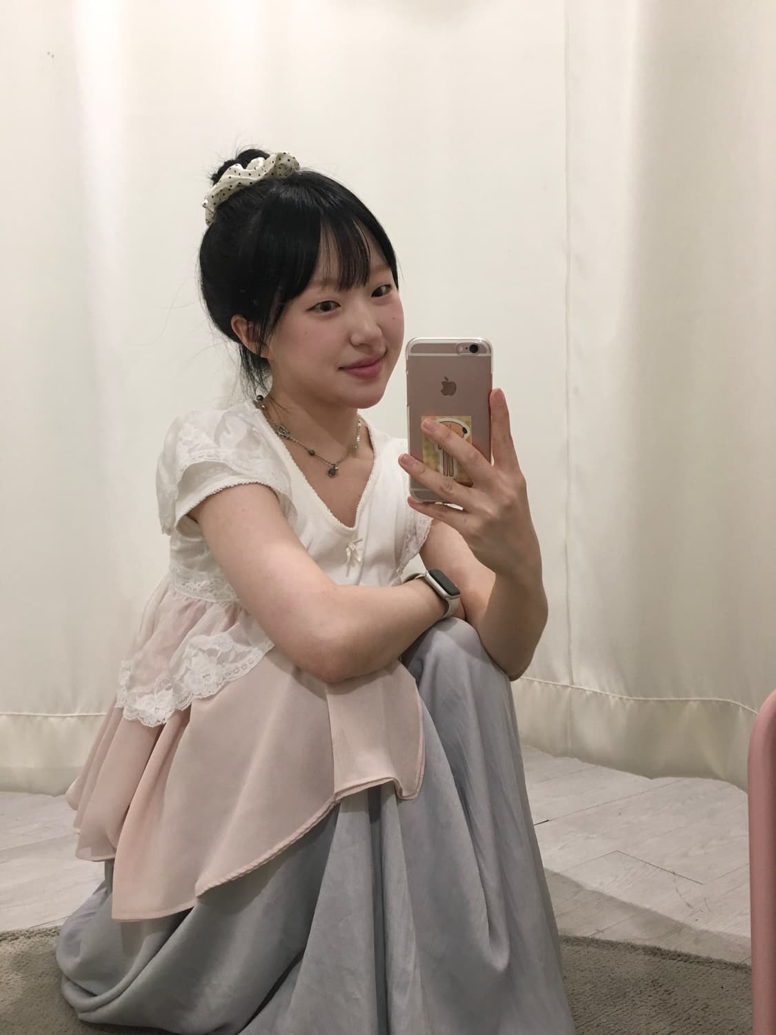 페어리 레이스 뷔스티에+리본 반팔 세트 상품이미지2