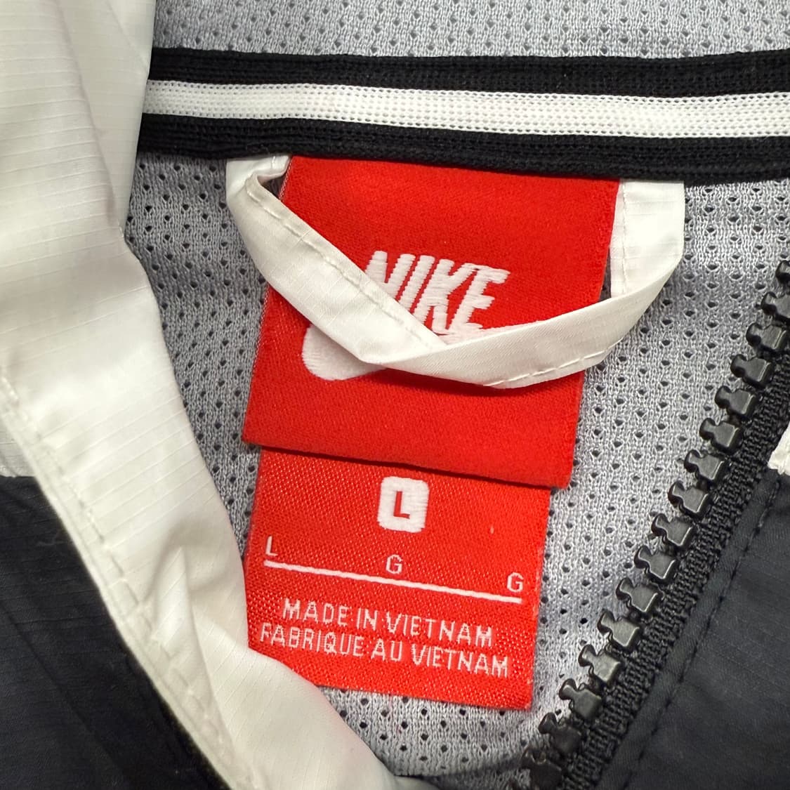 [정품/L] 나이키 바람막이 후드 블랙 화이트 그레이 b17 상품이미지5