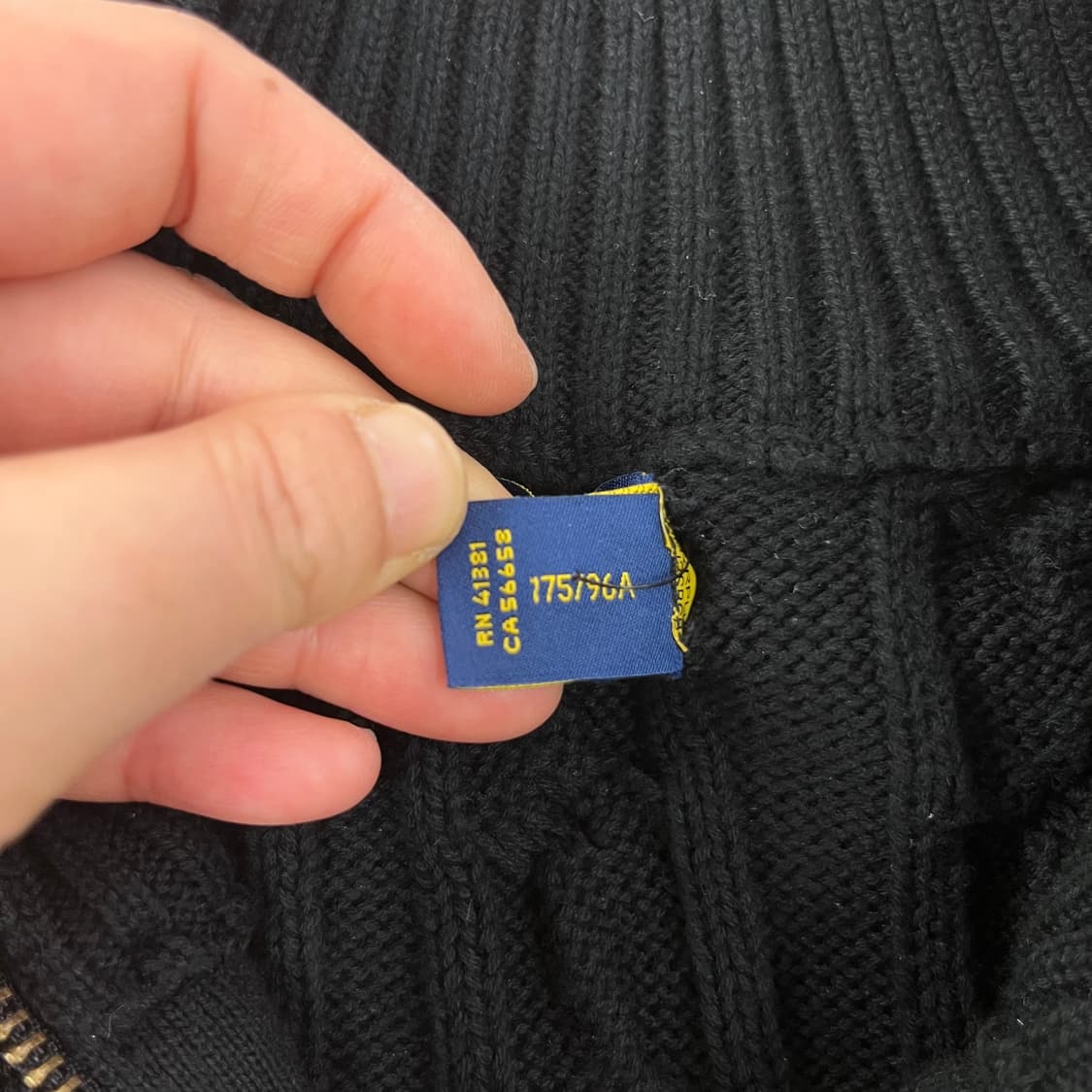 95 폴로 랄프로렌 코튼 블랙 꽈배기 반집업니트  상품이미지4