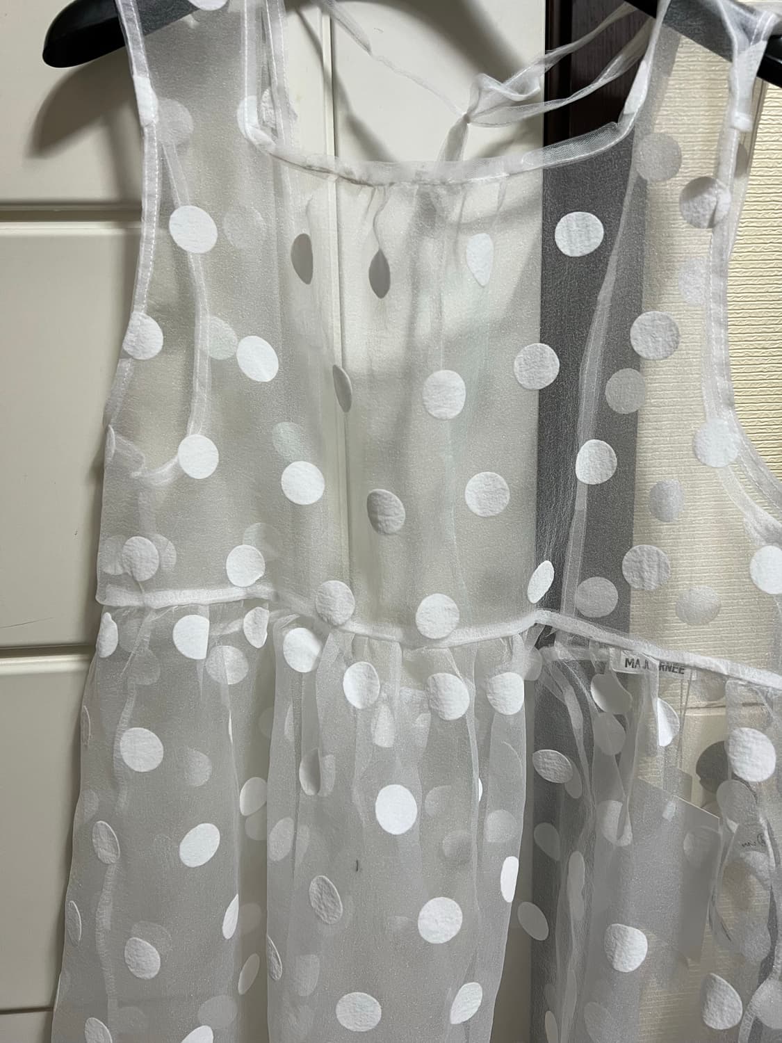 마조네 SHEER DOT ORGANZA DRESS_WHITE 상품이미지3