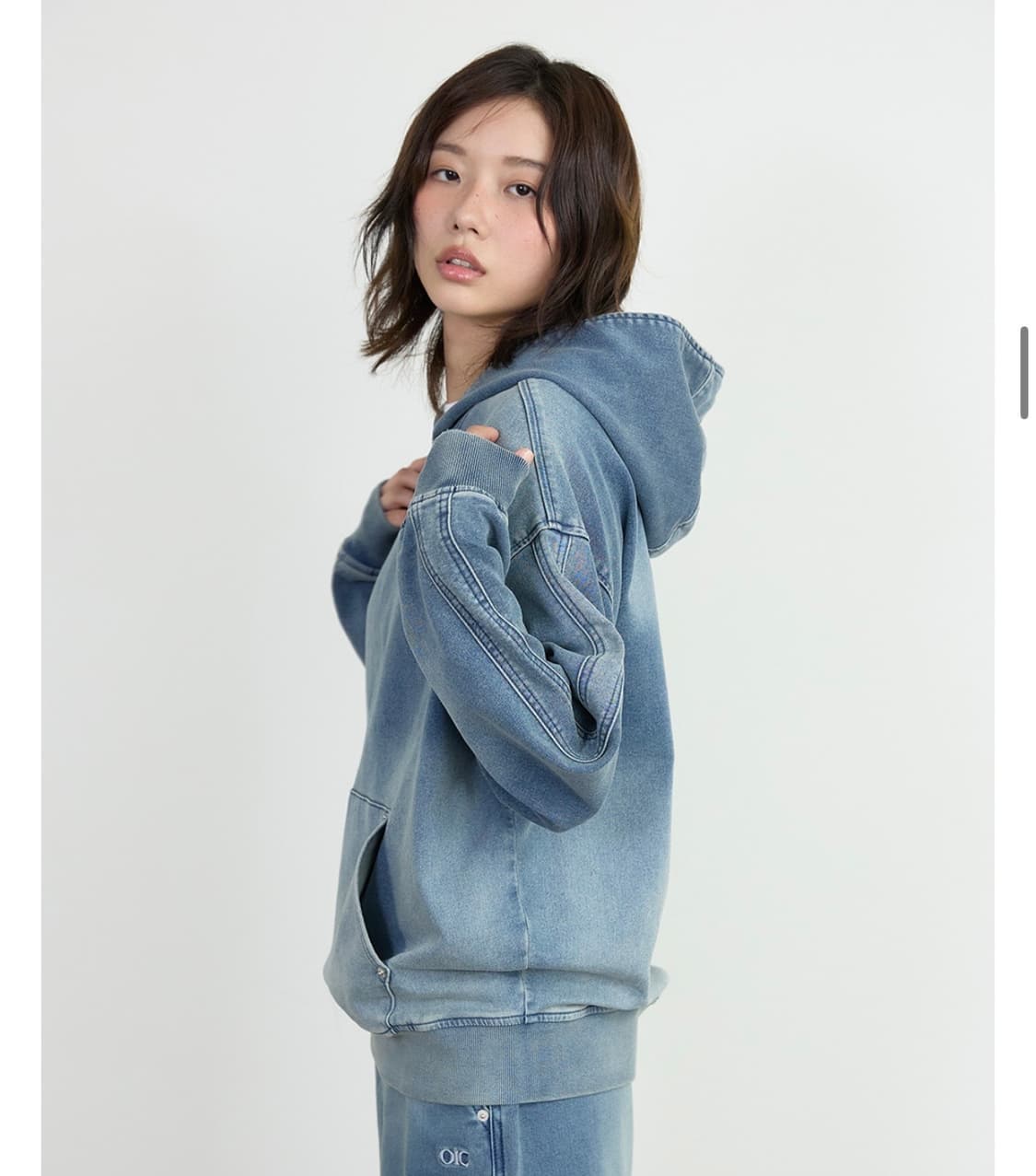 새상품 오아이오아이 헤리티지 데님 후드 상품이미지3