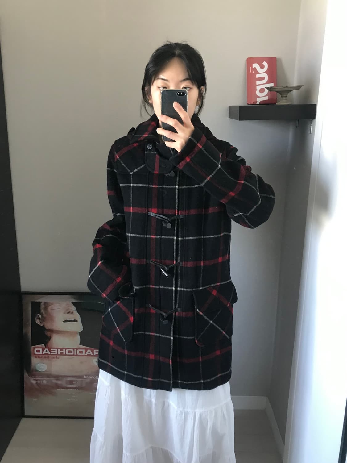 리바이스 레드 탭 체크 떡볶이 코트 상품이미지2