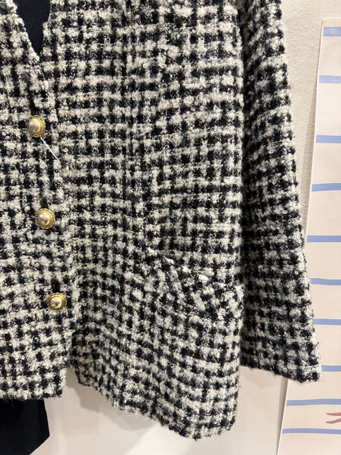 japan vintage 노카라 트위드 자켓 상품이미지3