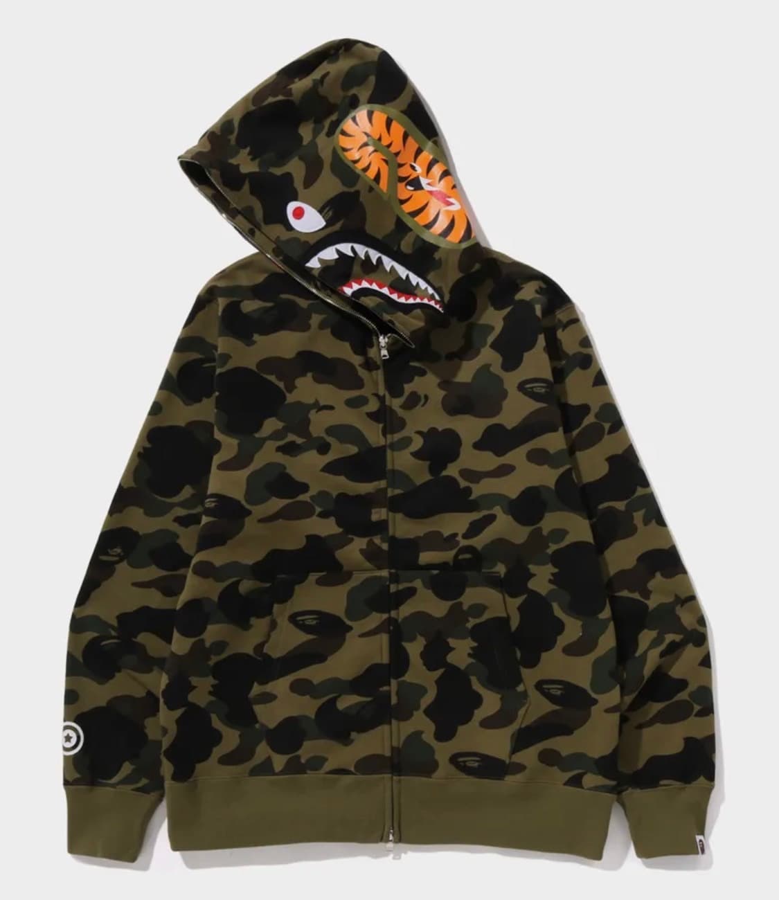 새상품)L사이즈 베이프 퍼스트 카모 샤크 후드집업 bape 그린 상품이미지2
