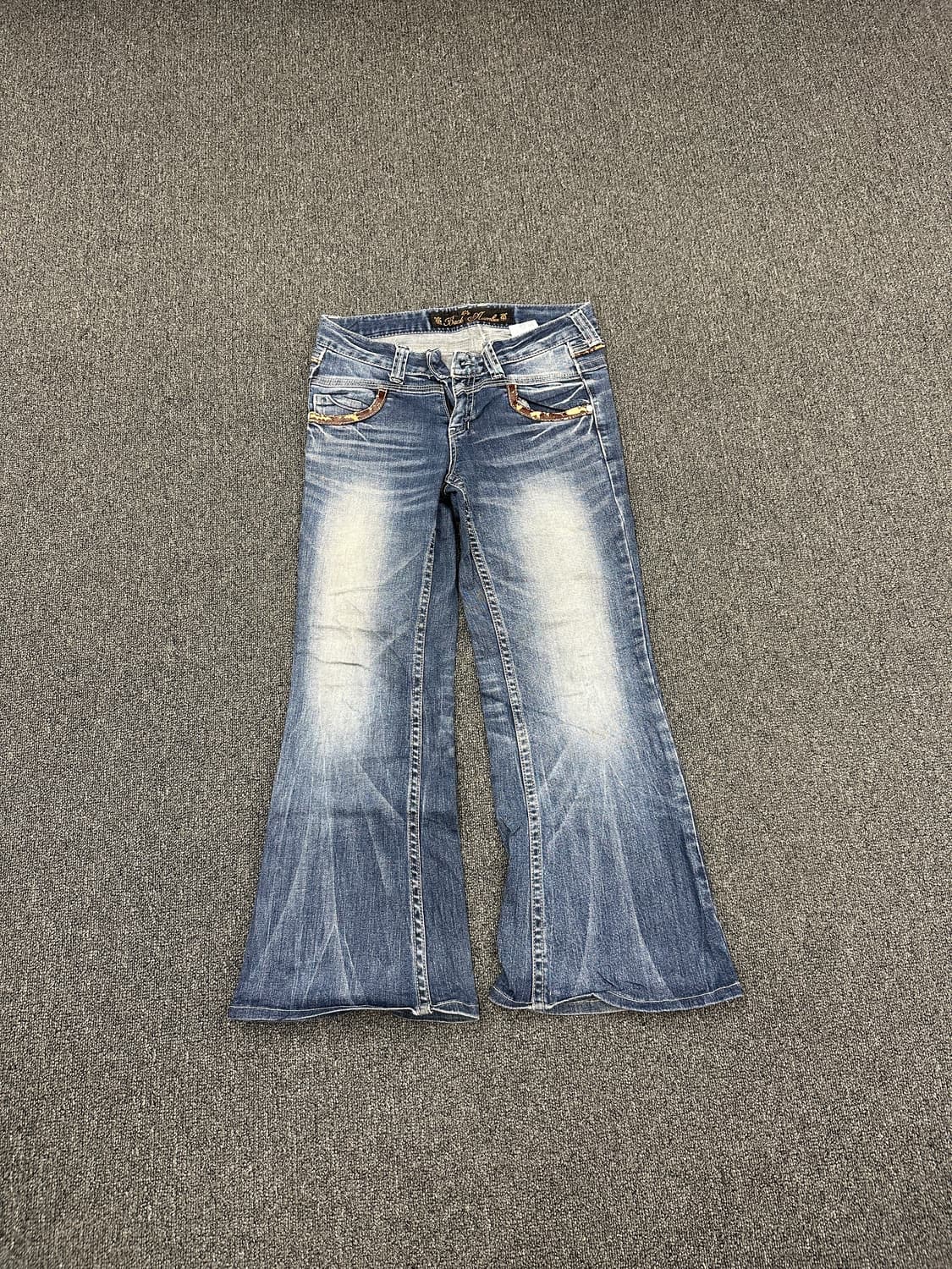 L) Back Number 재패니즈 빈티지 와이드 부츠컷 워싱 데님팬츠 상품이미지1