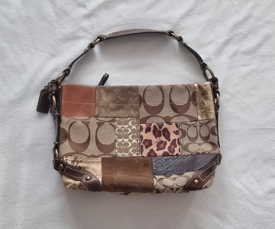 빈티지 코치 패치워크 오리엔탈 브라운 숄더백 상품이미지1