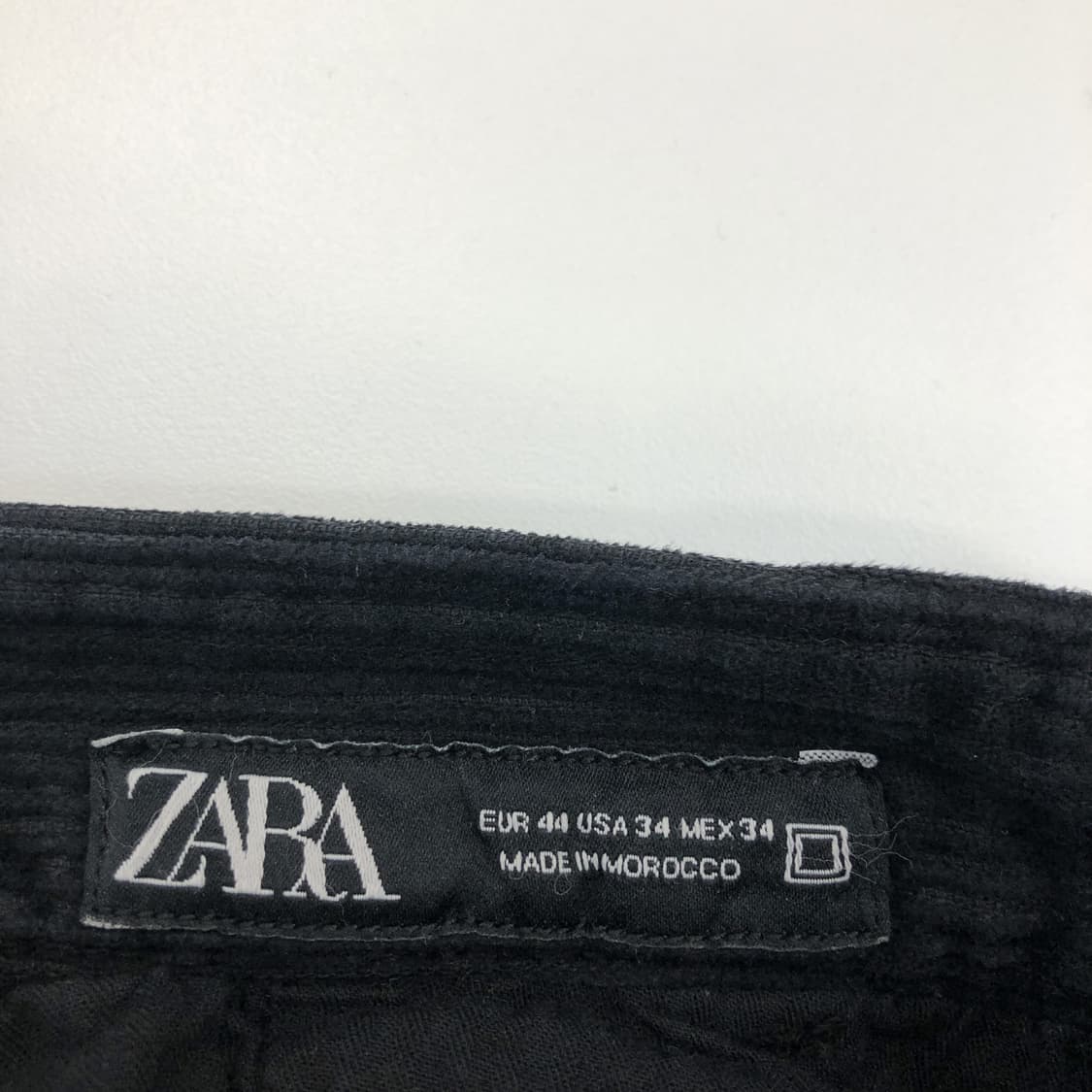 자라 코듀로이 팬츠 34 인치 블랙  상품이미지5