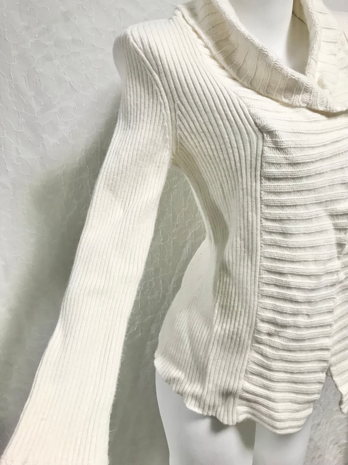 빈티지 니혼진 너드 캘빈클라인 원 버튼 사선 니트 가디건 상품이미지2