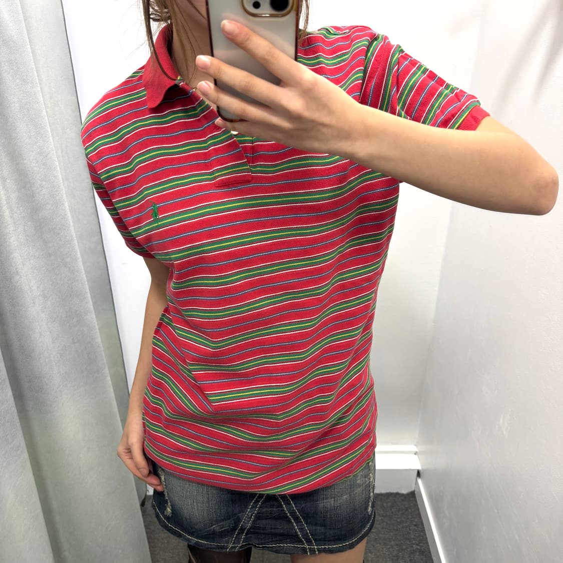 폴로 레드 그린 스트라이프 pk 반팔티 상품이미지2