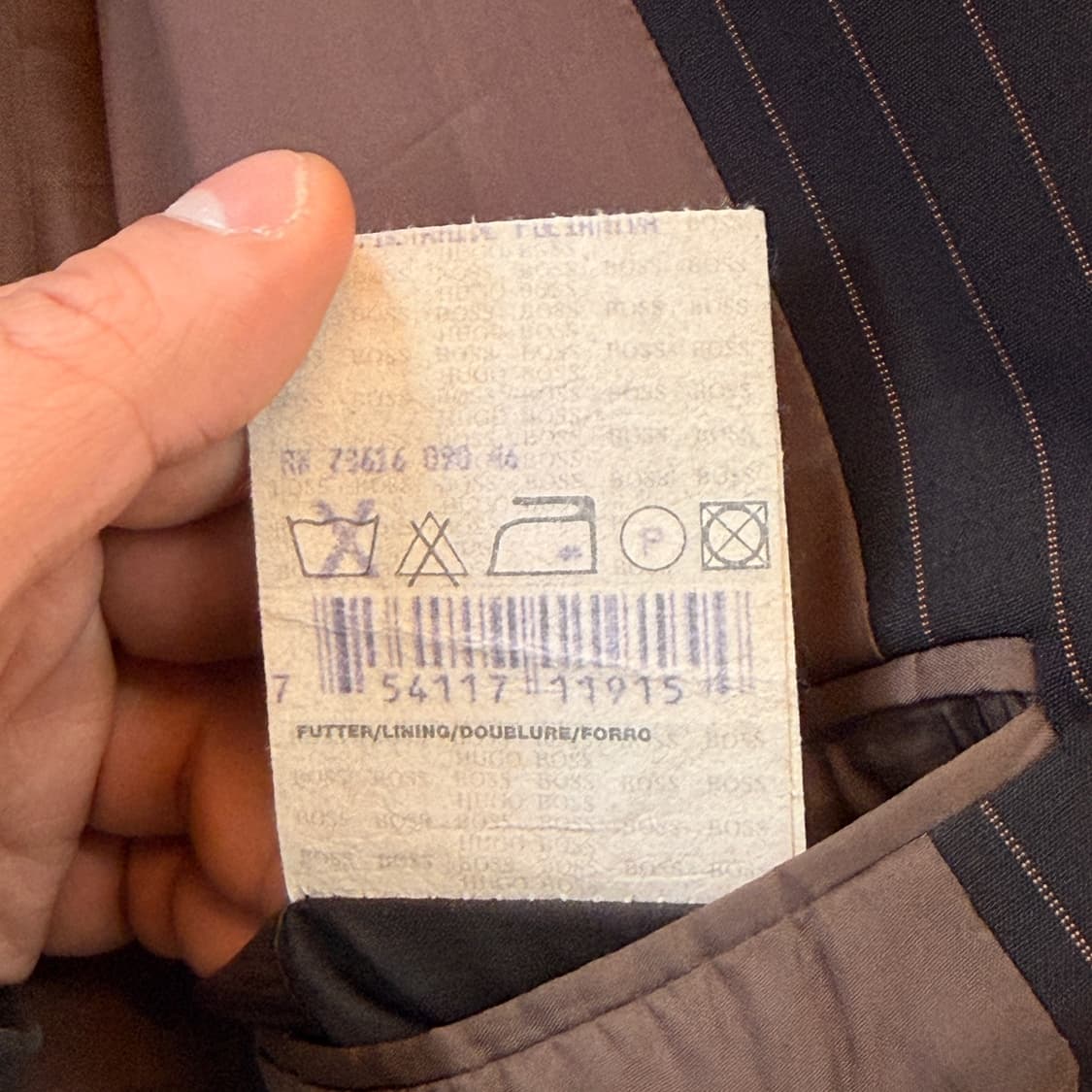 90S 휴고보스 USA 아인슈타인/시그니처 스트라이프 3버튼 블레이저 상품이미지10