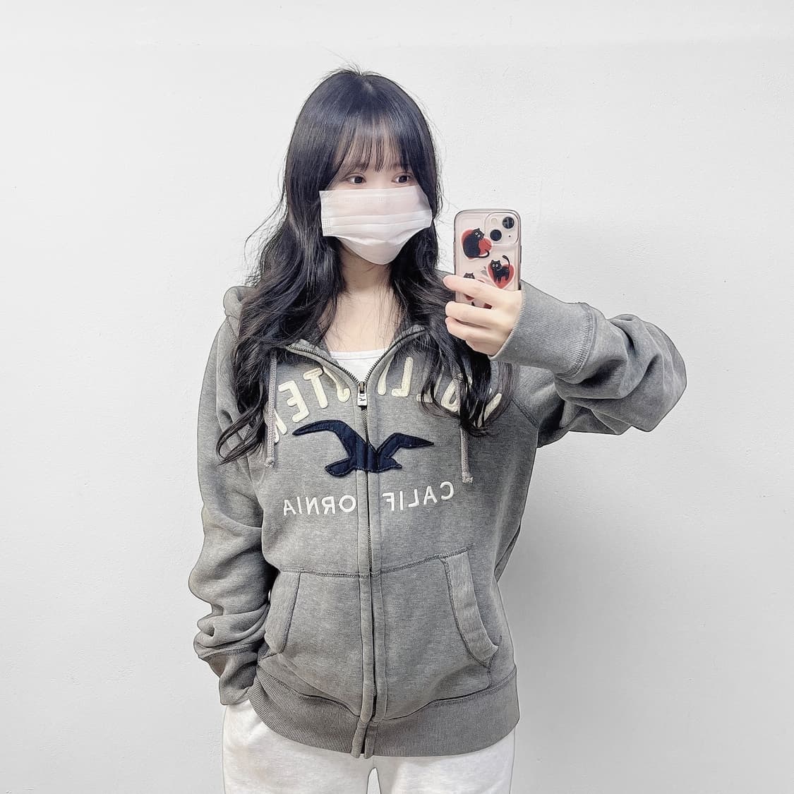 홀리스터 아치 로고 후드집업 네이비 상품이미지1