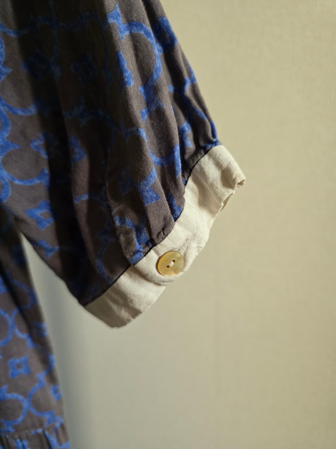 ​[Click pebble] 리넨 배색 거즈면 원피스 상품이미지9