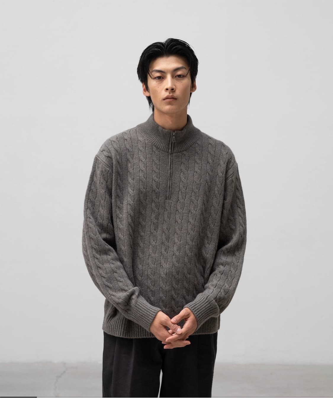 어나더오피스 하프집업 케이블 니트 상품이미지5