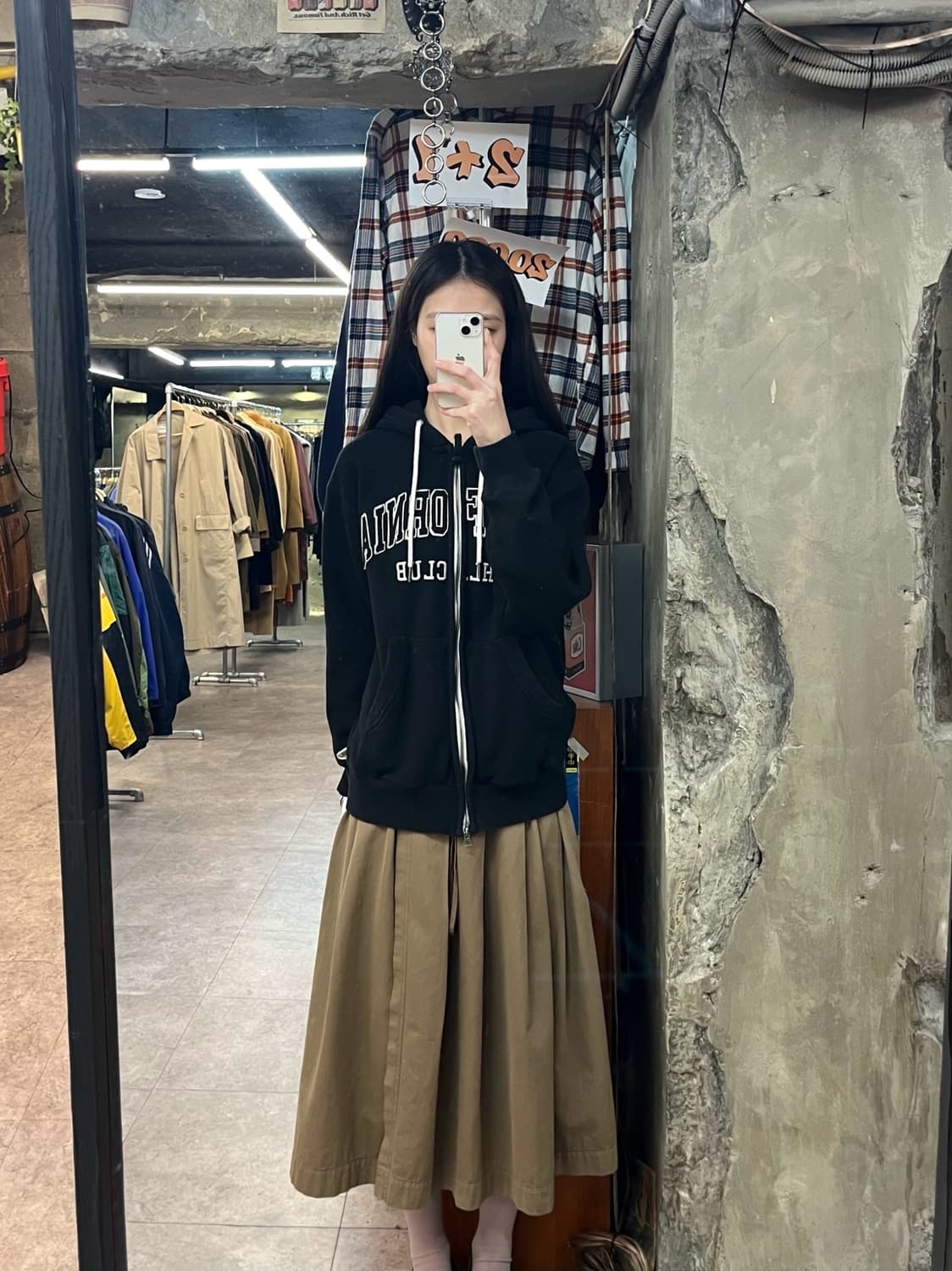 후아유 투웨이 기모 후드집업 블랙 S #csz3448 상품이미지2