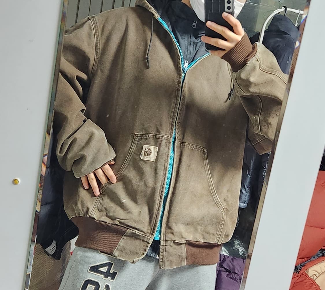 칼하트 j130 구버전 브라운 워크 엑티브 자켓 상품이미지3