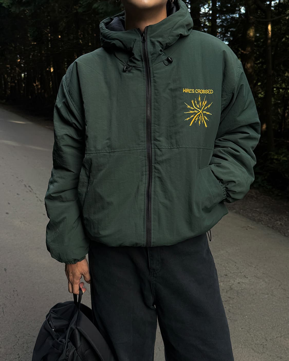 WIRES 자수 후드패딩 상품이미지1